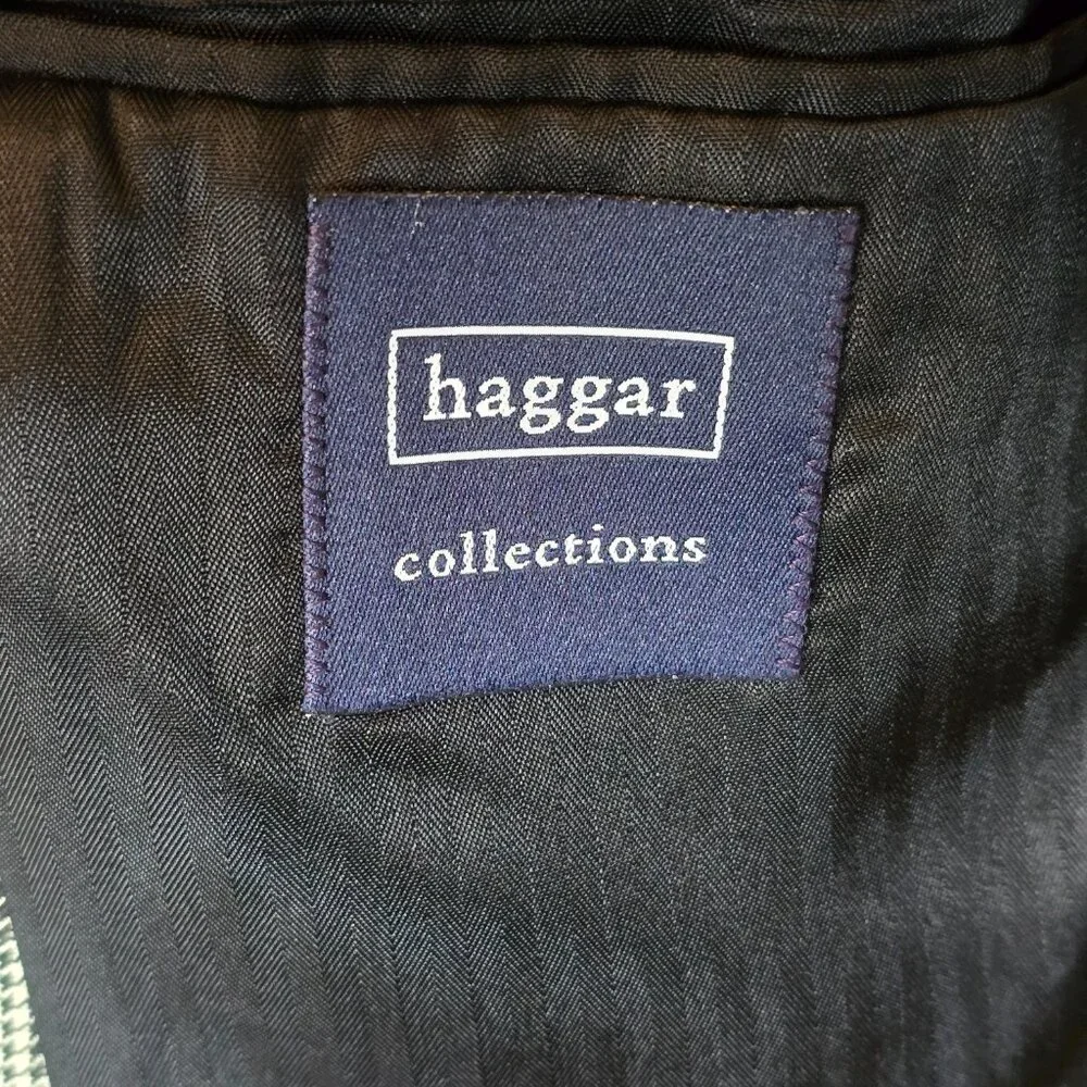 HAGGAR  Houndstooth 3 Button Blazer Suit Coat sz 48L